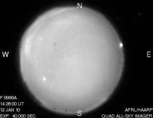 HAARP Quad All Sky Image on 1-12-10
